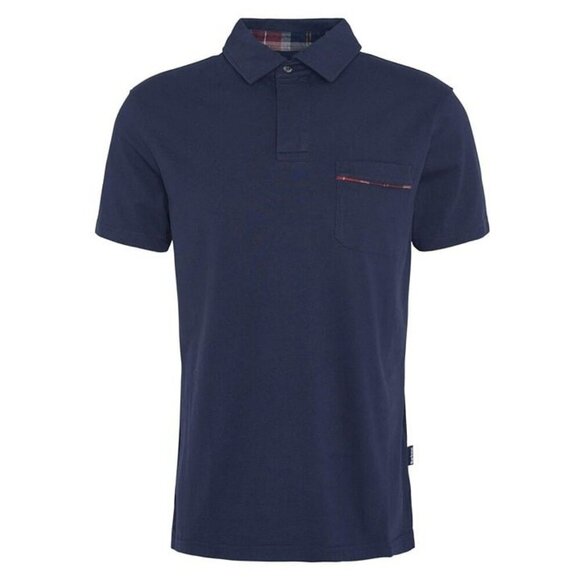 Barbour Elsdon Men's Short Sleeve Polo Shirt Navy Cotton Size S (MSRP $100) - Picture 1 of 6